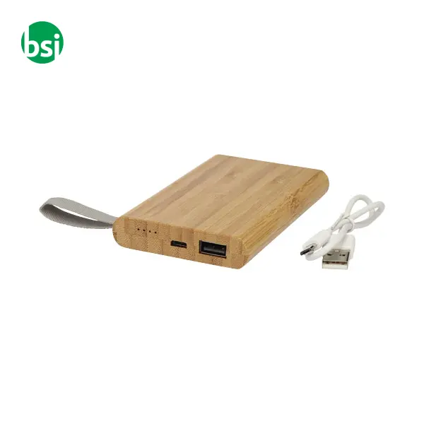 Power bank personalizzabili da 5000 mAh in bamboo Tulda -  7