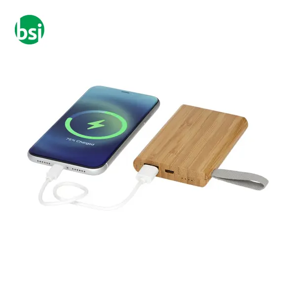 Power bank personalizzabili da 5000 mAh in bamboo Tulda -  8