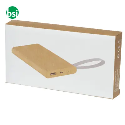 Power bank personalizzabili da 5000 mAh in bamboo Tulda - Immagine 3