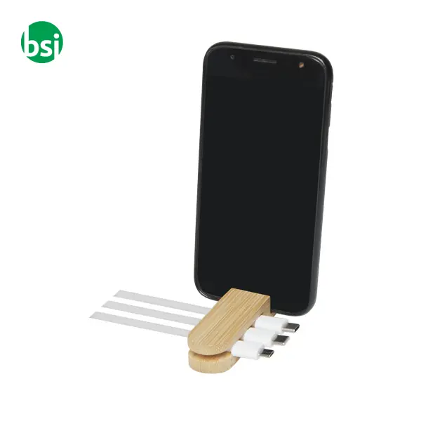 Organizer per cavi personalizzabile in bamboo Edulis -  1