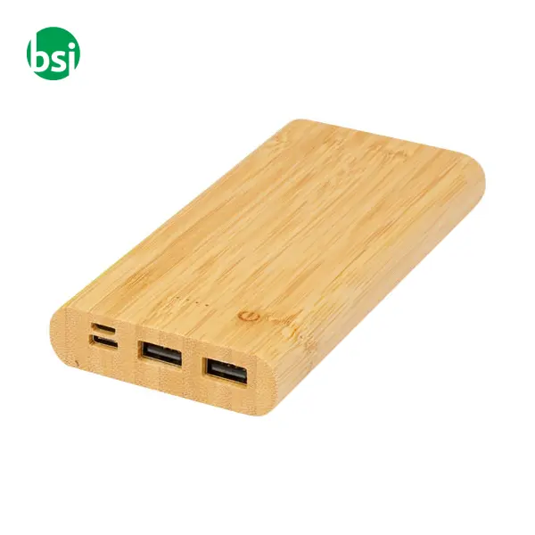 Power bank in bamboo personalizzabili 10,000 mAh Tulda -  1