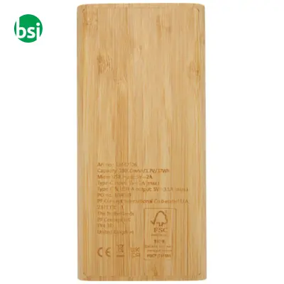 Power bank in bamboo personalizzabili 10,000 mAh Tulda - Immagine 5