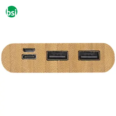 Power bank in bamboo personalizzabili 10,000 mAh Tulda - Immagine 9