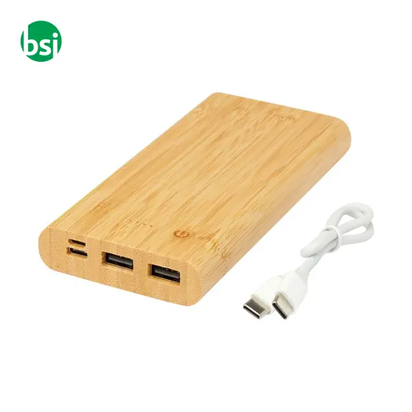 Power bank in bamboo personalizzabili 10,000 mAh Tulda -  7