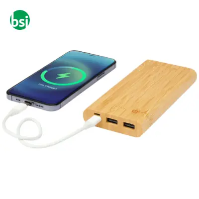 Power bank in bamboo personalizzabili 10,000 mAh Tulda - Immagine 8