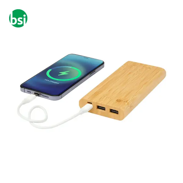 Power bank in bamboo personalizzabili 10,000 mAh Tulda -  8