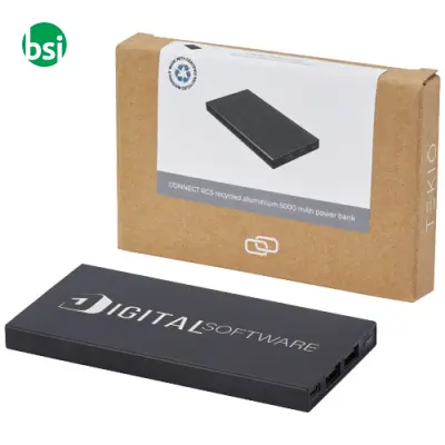 Power bank in alluminio riciclato RCS da 5000 mAh - Immagine 2
