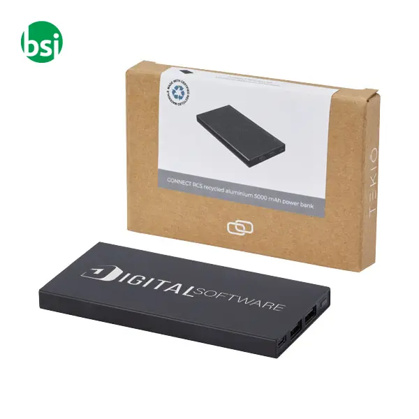 Power bank in alluminio riciclato RCS da 5000 mAh -  2