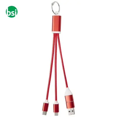 Cavo di ricarica in alluminio 4 in 1 e portachiavi Metal - Immagine 3
