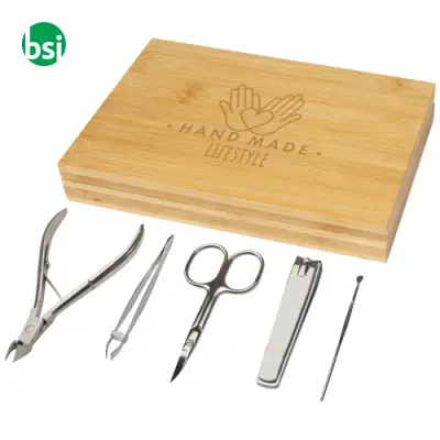 Set per manicure personalizzabile da 5 pezzi in bamboo Ladia - Immagine 3