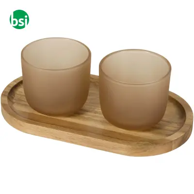 Set vassoio legno con bicchieri in vetro Male - Immagine 6