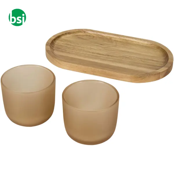 Set vassoio legno con bicchieri in vetro Male -  5