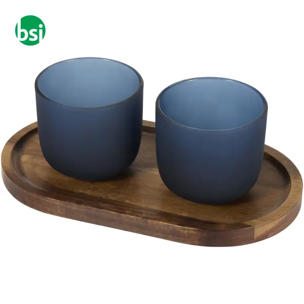 Set vassoio legno con bicchieri in vetro Male -  7