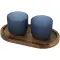 Set vassoio legno con bicchieri in vetro Male - Anteprima 7