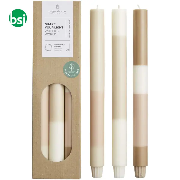 Set 3 candele effetto roccia calcarea Originalhome -  1