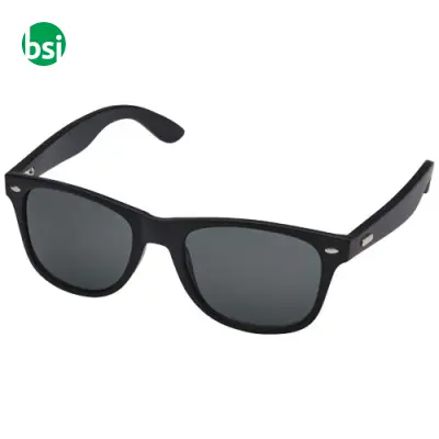 Occhiali da sole in bambù con rivestimento nero Arlo