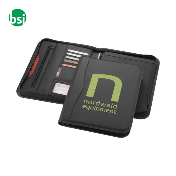 Cartella con blocco personalizzabile A4 con cerniera Ebony -  2