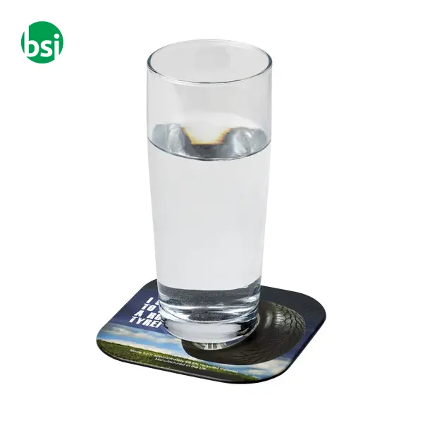 Sottobicchiere quadrato in gomma Brite-Mat -  1