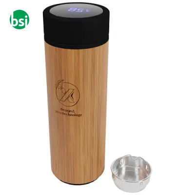 Borraccia termica personalizzabile da 500ml in bamboo - Immagine 5
