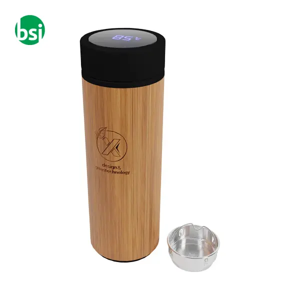Borraccia termica personalizzabile da 500ml in bamboo -  5