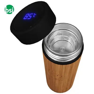 Borraccia termica personalizzabile da 500ml in bamboo - Immagine 6