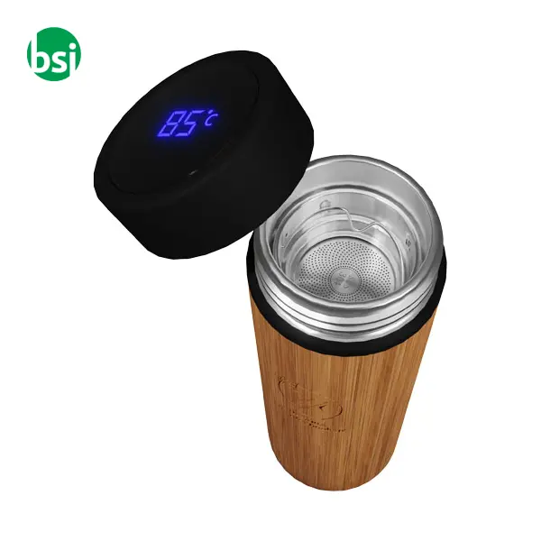 Borraccia termica personalizzabile da 500ml in bamboo -  6