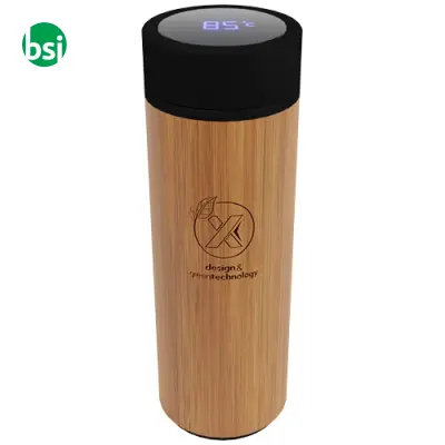 Borraccia termica personalizzabile da 500ml in bamboo - Immagine 2