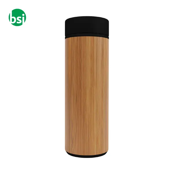 Borraccia termica personalizzabile da 500ml in bamboo -  4