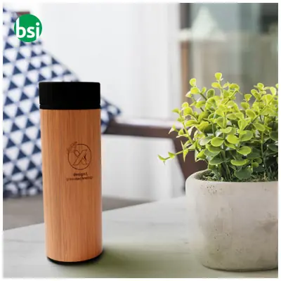 Borraccia termica personalizzabile da 500ml in bamboo - Immagine 8