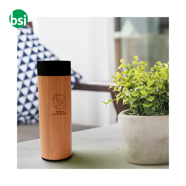 Borraccia termica personalizzabile da 500ml in bamboo -  8