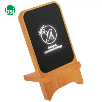 Supporto in legno wireless luminoso