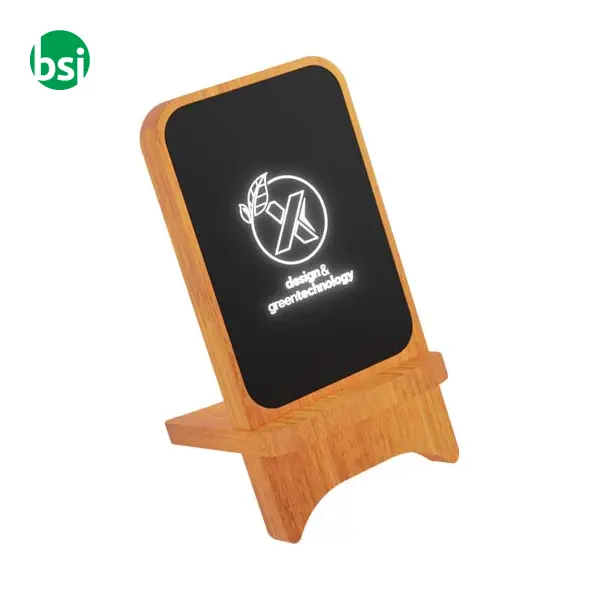 Supporto in legno wireless luminoso -  1