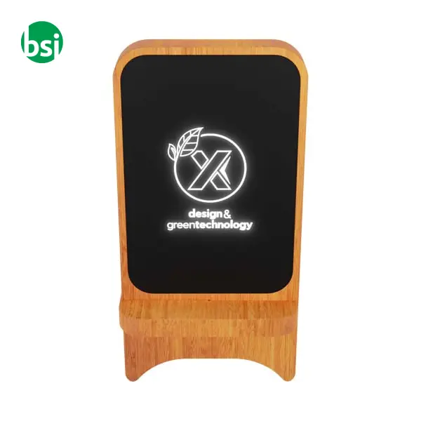 Supporto in legno wireless luminoso -  3