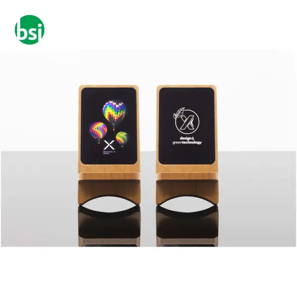 Supporto in legno wireless luminoso -  4