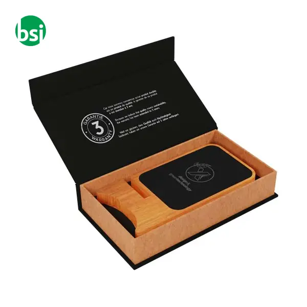 Supporto in legno wireless luminoso -  2