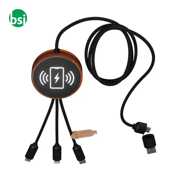 Ricarica Wireless personalizzabile e cavi Logo luminoso -  6