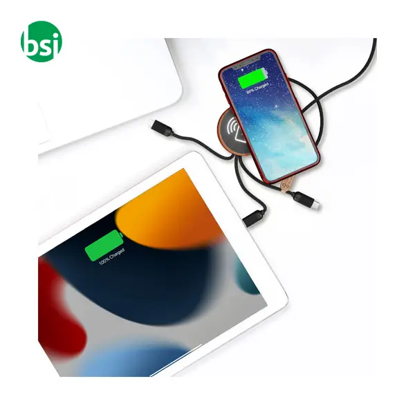 Ricarica Wireless personalizzabile e cavi Logo luminoso -  7