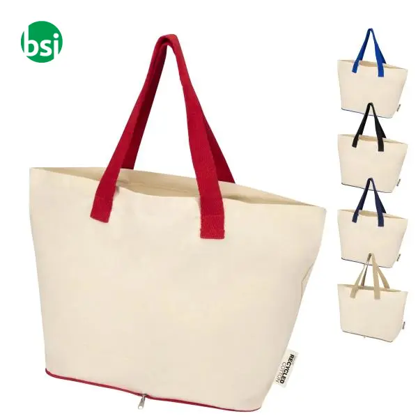 Tote bag pieghevole in cotone riciclato GRS 7L Sierra -  1