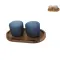 Set vassoio legno con bicchieri in vetro Male - Anteprima 1