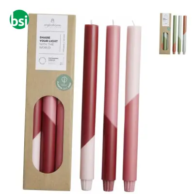 Set 3 candele design a colori diagonali Originalhome Eden