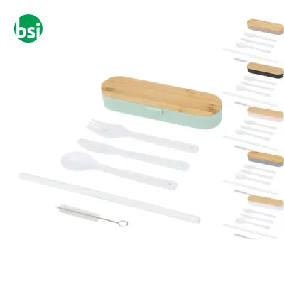 Set di posate con coperchio in bambù Runa