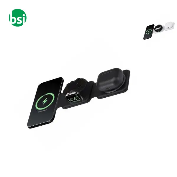 Caricabatterie wireless pieghevole 3 in 1 da 15W Armus -  1